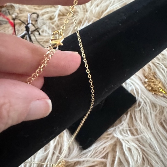 Cubic Zirconia Multi-Color Cross a Faux Gold 15..7” to 17.7” Adjustable … - Picture 5 of 7